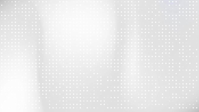 A clean and minimalist white background with a symmetrical grid of tiny dots over a soft flowing gradient wave