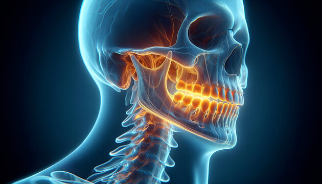 3d Illustration anatomy Of Jaw Pain and Dental 