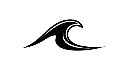 Fototapeta premium Black wave symbol graphic design element.
