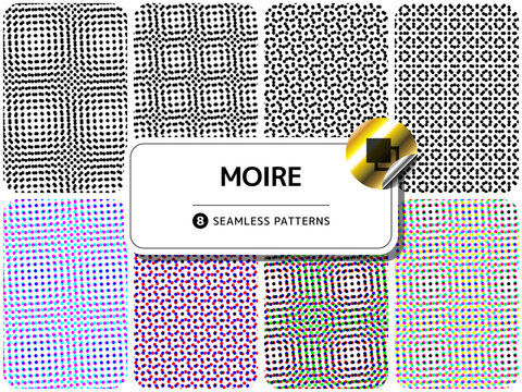 柄違いのシームレスパターンのセット モアレ