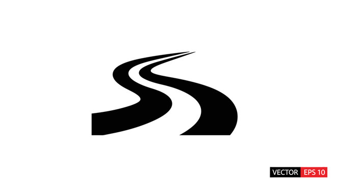 Black S shape road vector logo.