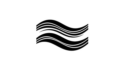 Black wavy lines graphic design element.