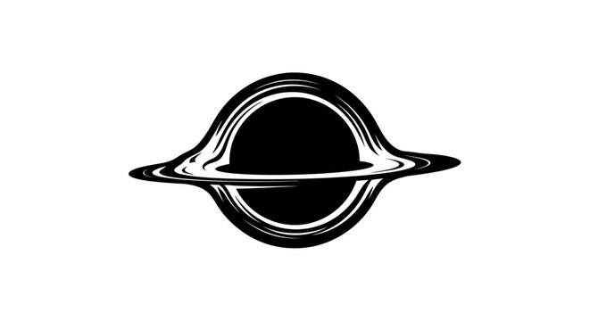 Saturn planet ring system icon.