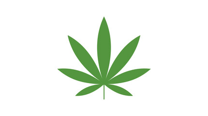 Obraz premium Cannabis Leaf d flat vector isolated white background