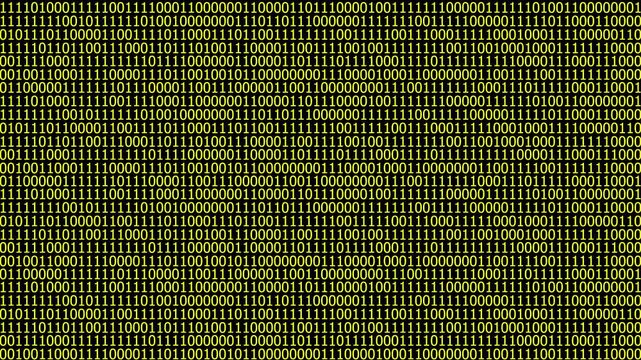 Binary Code Numbers 0 and 1 Scrolling on Black Background Digital Data Stream Matrix Concept Animation Loop
