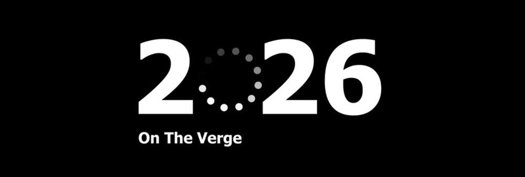 2026 New Year Loading Concept Animation with Analog Clock Face, Futuristic Countdown Time Progress on Black Background