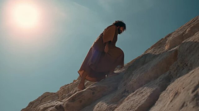 King David Climbed the Mount of Olives in Mourning, Barefoot, While Fleeing Jerusalem, Due to a Coup led by his son, Absalom