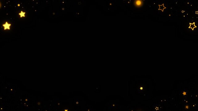 Soft Dream 星キラキラフレーム(弱)|【金】|ループ背景アニメーション(アルファあり)	