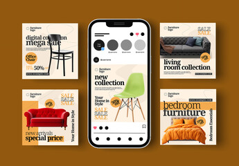 Modern Furniture Social Media Post Template Design