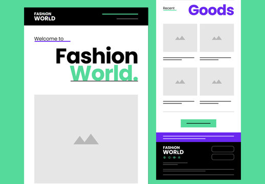 Modern Fashion Ecommerce Landing Page Wireframe Design