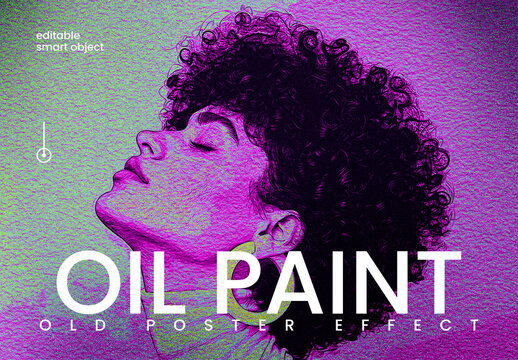 Oil Paint Painting Drawing Art Draw Photo Effect Mockup