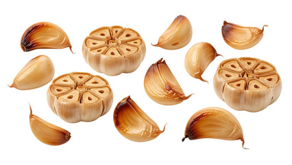 Roasted Garlic Cloves and Half Garlic Bulbs