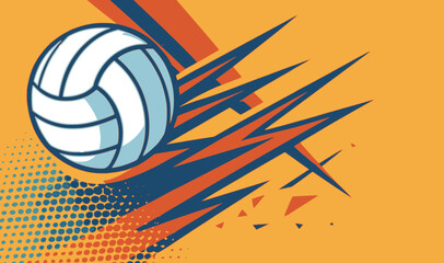 volleyball sport healthy exercise abstract background flat color vector illustration template design