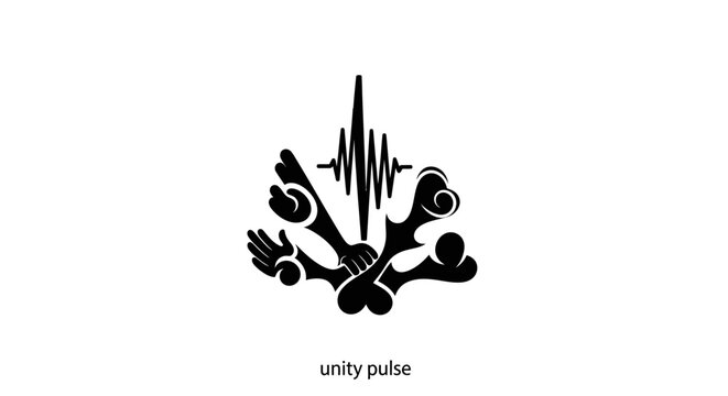 Black and white unity pulse logo.