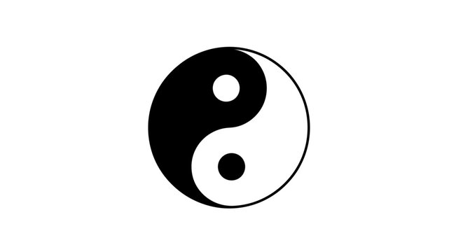 Black and white yin yang symbol.
