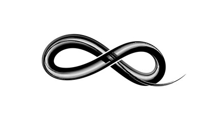 Naklejka premium Black infinity symbol with cord.