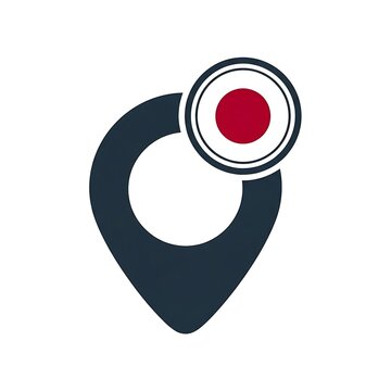 Location pin with Japanese flag symbol representing travel to Japan