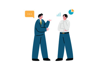 会話するビジネスマンのイラスト
