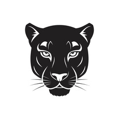 Black Panther Head Illustration Closeup. © MUHRODIN