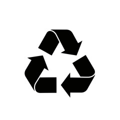 Black Recycling Symbol Made of Arrows.