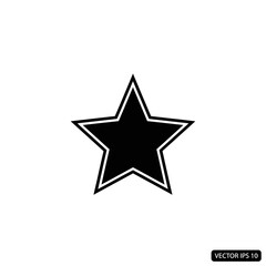 Obraz premium Black Star Icon With White Outline.