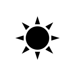 Black sun symbol with rays.