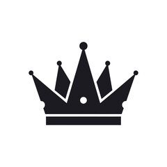 Black crown symbol royal icon.