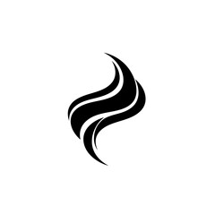 Black flame icon design element symbol.
