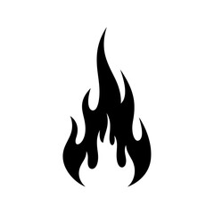 Black flame icon on white background.