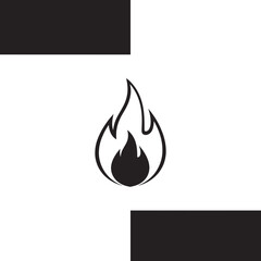Black flame icon on white background.