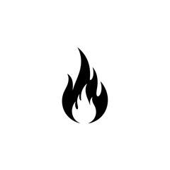 Black flame icon on white background.