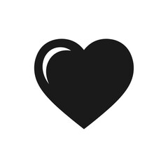 Black heart shape symbol icon.