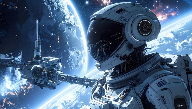 Astronaut in Space - A Vision of Exploration and Discovery.