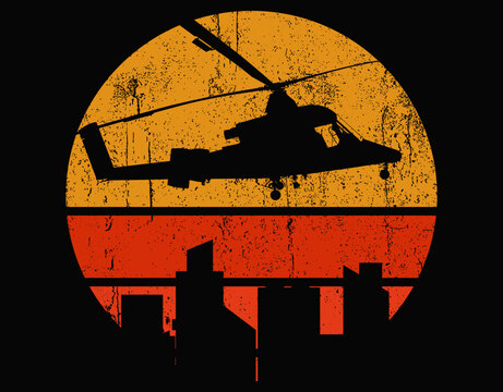 Retro Pilot shirt R44 Aircraft Design File - printable editable vector art file.