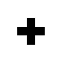 Obraz premium Black Plus Sign Medical Symbol.