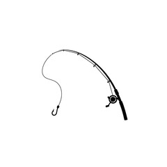 Fishing rod with hook and line.