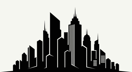 Obraz premium City skyline with tall buildings.
