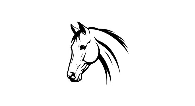 Black and white horse head drawing.