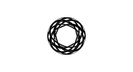 Fototapeta premium Black braided cord in circle.