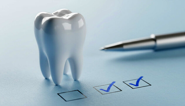 Wisdom tooth extraction decision concept with checklist graphic
