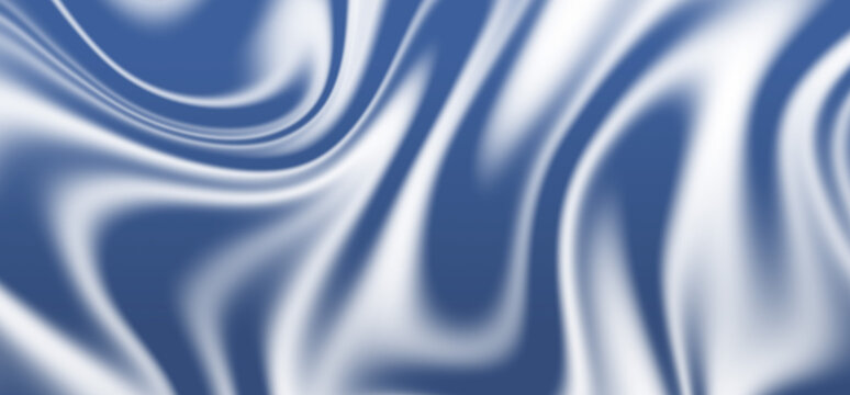 Abstract blue silk fabric texture with flowing waves and soft light for elegant backgrounds