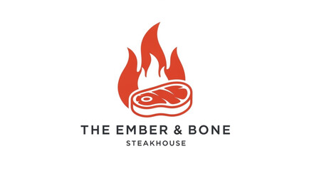 Steakhouse Logo with Flames Design.