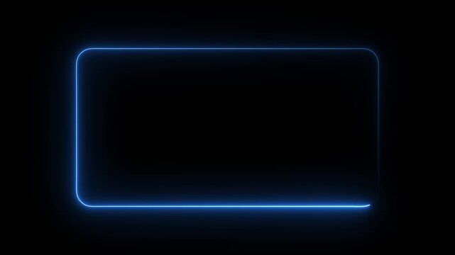Animation of glowing neon rectangles abstract background. abstract glowing neon rectangle border frame. Square rectangle picture frame with two tone neon color motion graphic.4k animation video