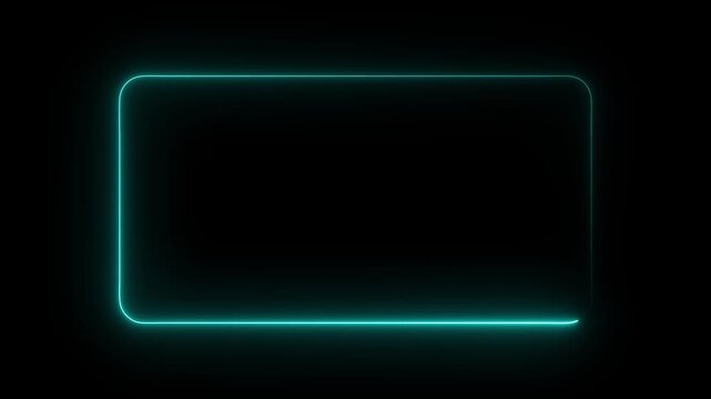 Animation of glowing neon rectangles abstract background. abstract glowing neon rectangle border frame. Square rectangle picture frame with two tone neon color motion graphic.4k animation video