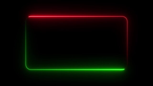 Animation of glowing neon rectangles abstract background. abstract glowing neon rectangle border frame. Square rectangle picture frame with two tone neon color motion graphic.4k animation video