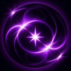 Stunning purple starburst energy swirls in a mesmerizing cosmic dance, perfect for modern designs and captivating backgrounds, creating a dynamic vibrant atmosphere