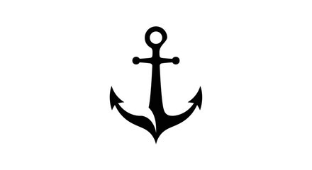 Black anchor symbol on white background. © rohmat