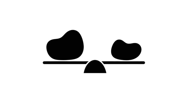 Balance scale with two stones.