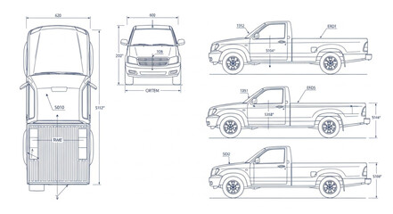 Technical Drawing of a Car Design. © aldo