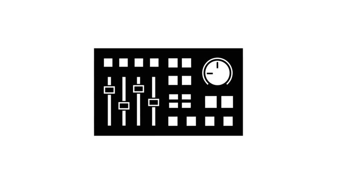 Audio mixer control panel equipment.
